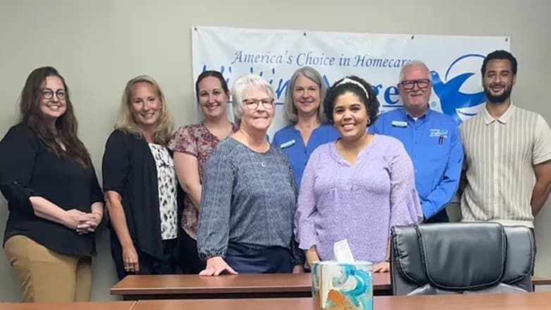 Zingage teammate with a home care agency team during an on-site visit