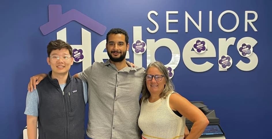 Zingage teammates with a Senior Helpers operator at their office