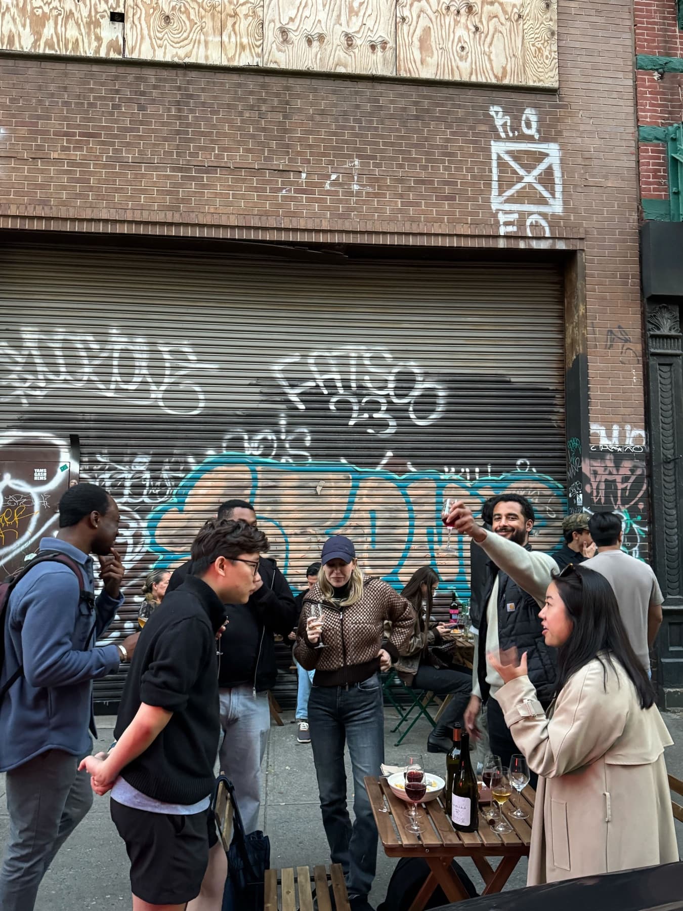 Zingage teammates gathered outside in Soho